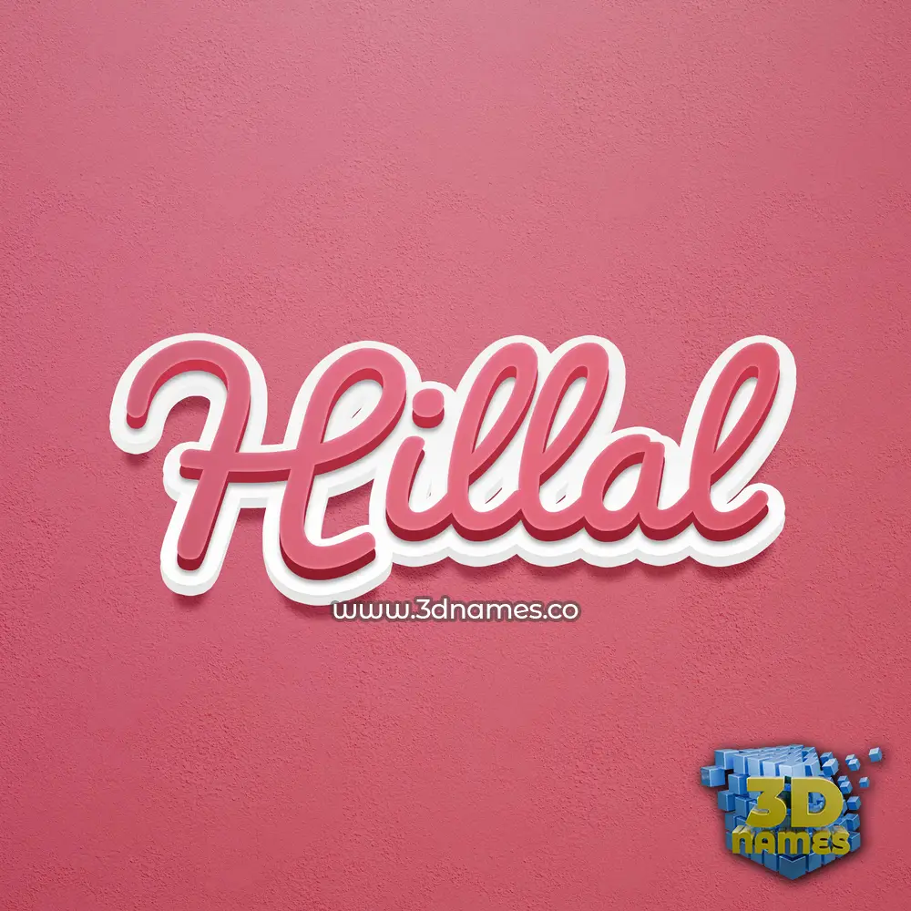 hillal in Red Scribble style - 3D name wallpaper