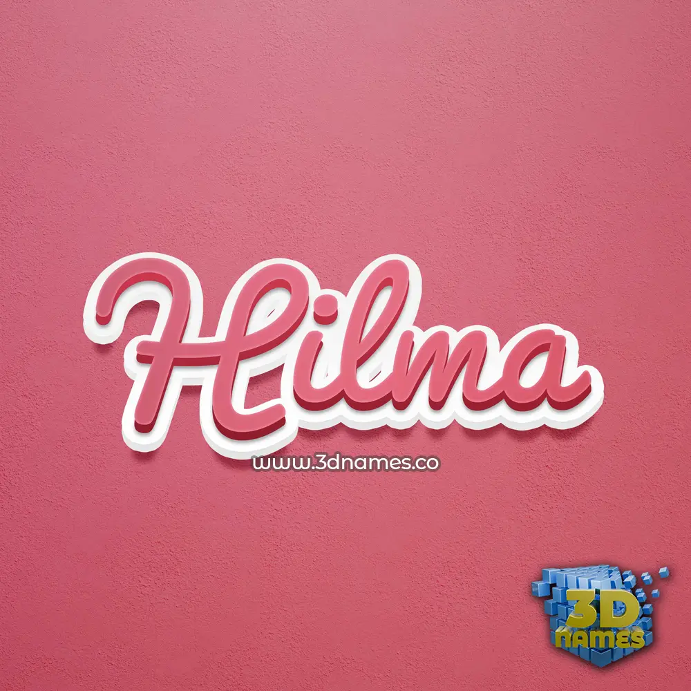 hilma in Red Scribble style - 3D name wallpaper