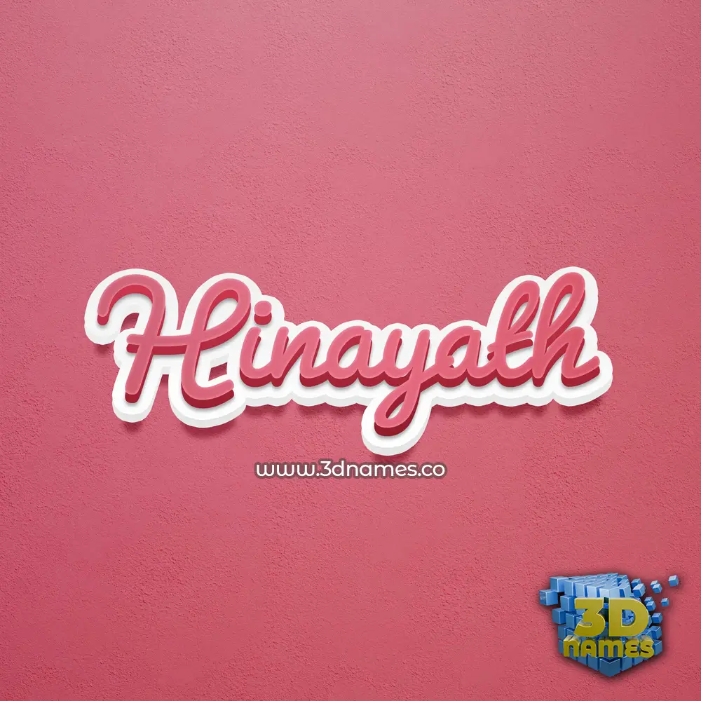 hinayath in Red Scribble style - 3D name wallpaper