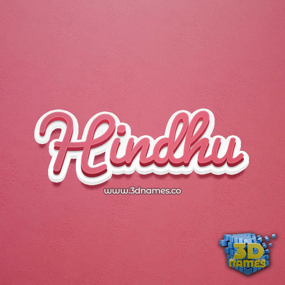 hindhu in Red Scribble style - 3D name wallpaper