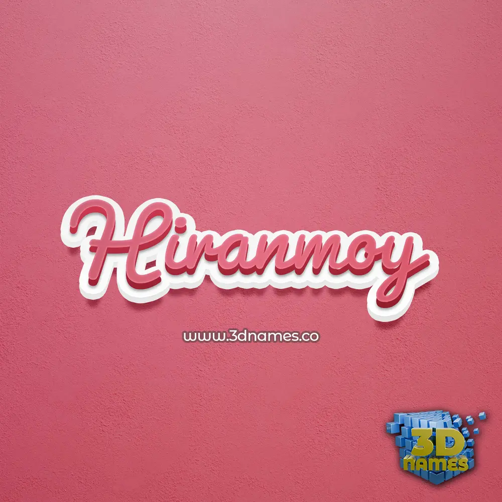 hiranmoy in Red Scribble style - 3D name wallpaper