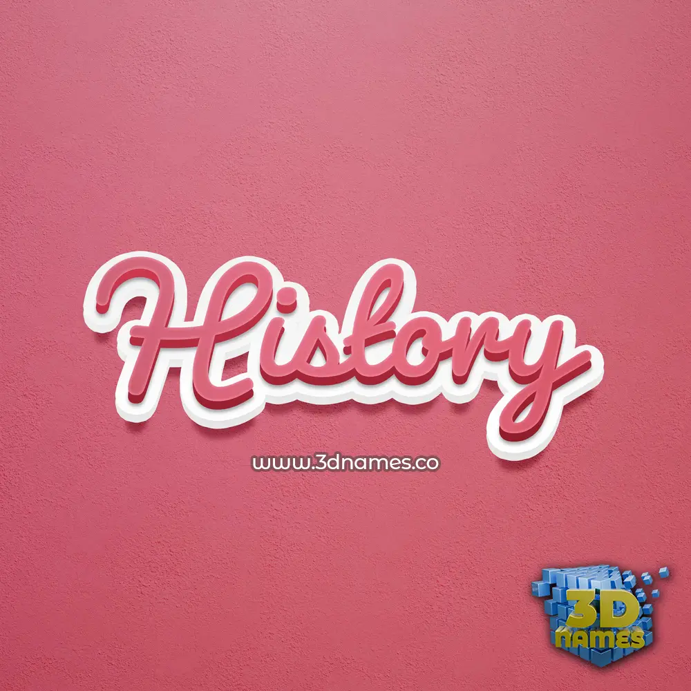 history in Red Scribble style - 3D name wallpaper
