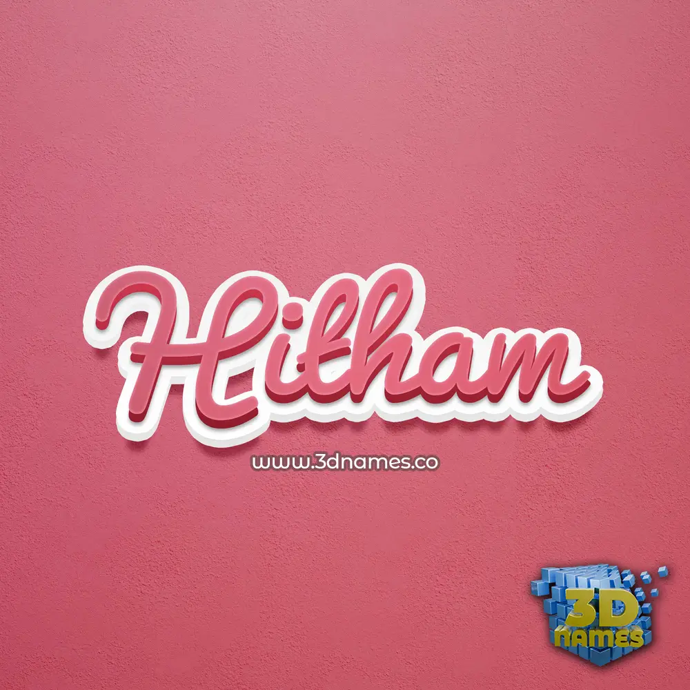 hitham in Red Scribble style - 3D name wallpaper