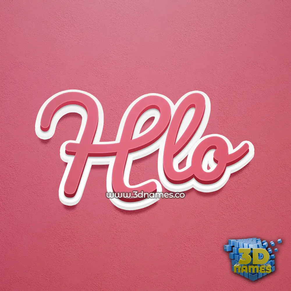 hlo in Red Scribble style - 3D name wallpaper hlo in Red Scribble style - 3D name wallpaper