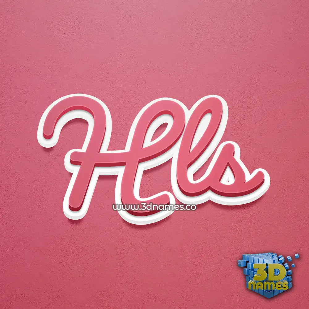 hls in Red Scribble style - 3D name wallpaper hls in Red Scribble style - 3D name wallpaper