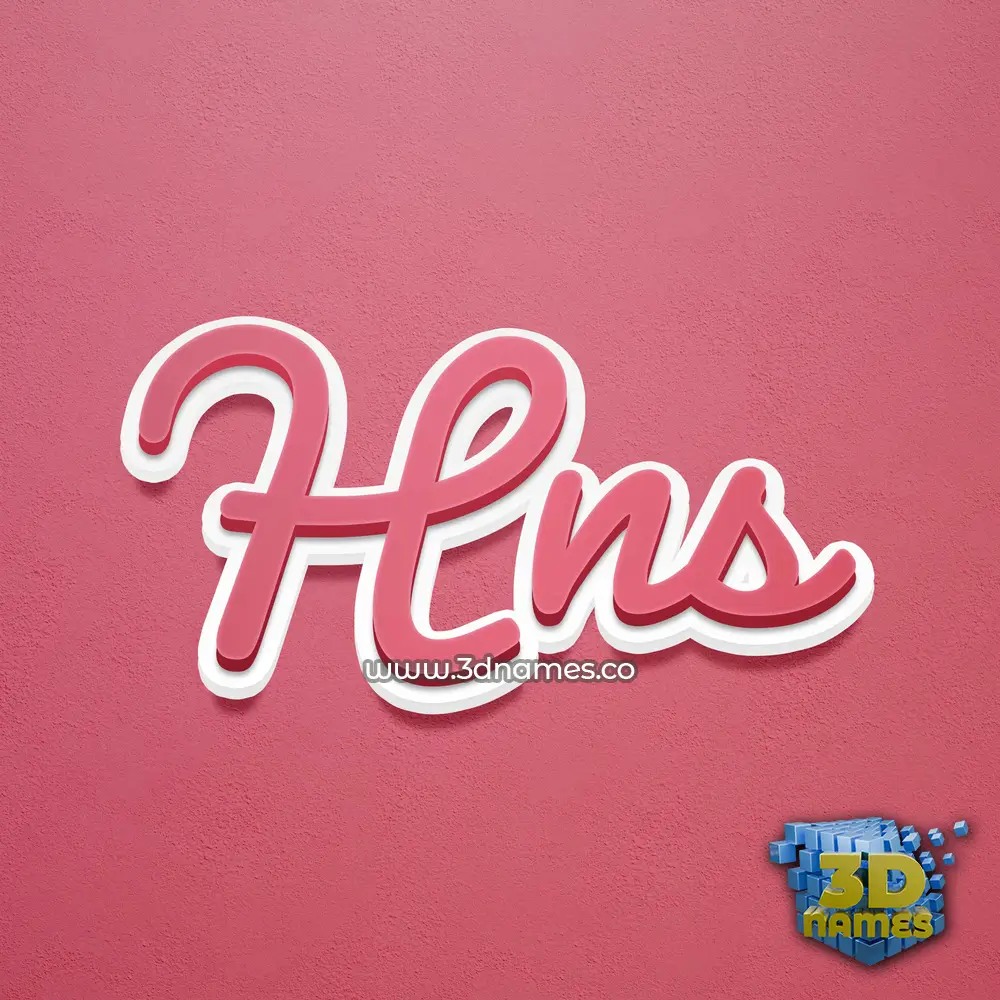 hns in Red Scribble style - 3D name wallpaper