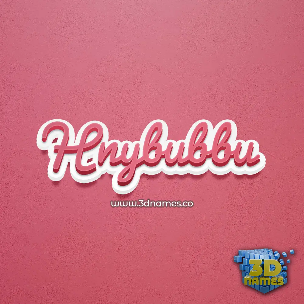 hnybubbu in Red Scribble style - 3D name wallpaper