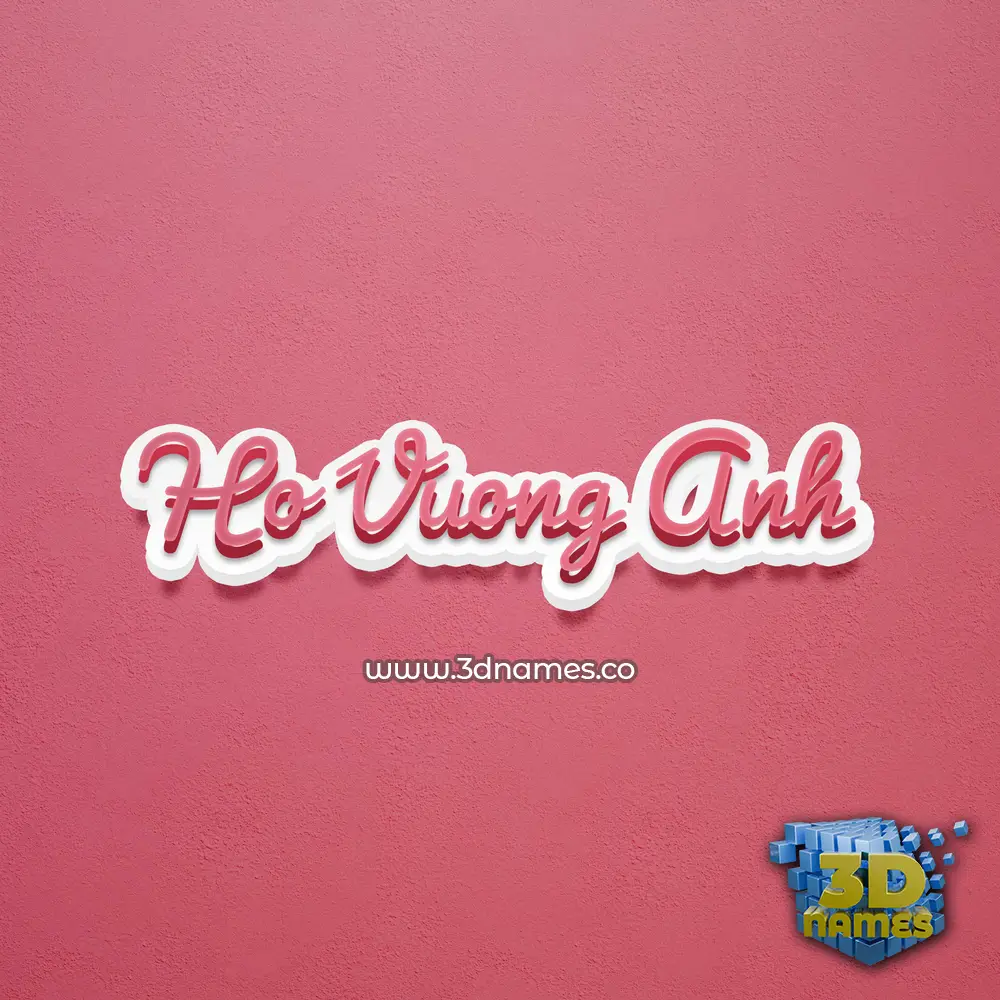 ho vuong anh in Red Scribble style - 3D name wallpaper