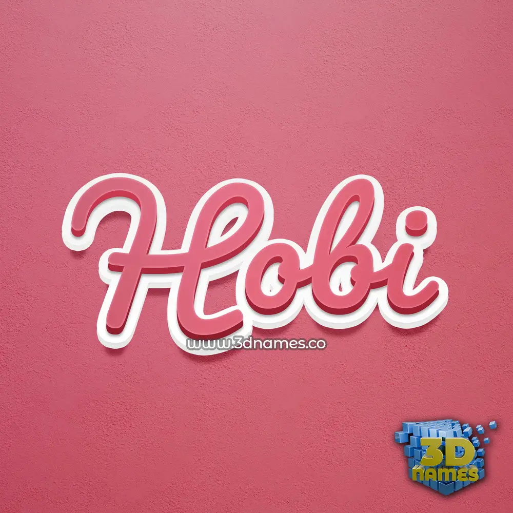 hobi in Red Scribble style - 3D name wallpaper