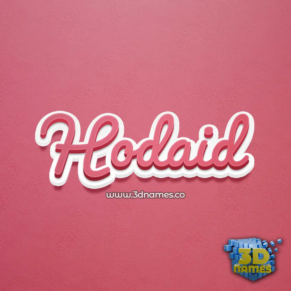 hodaid in Red Scribble style - 3D name wallpaper