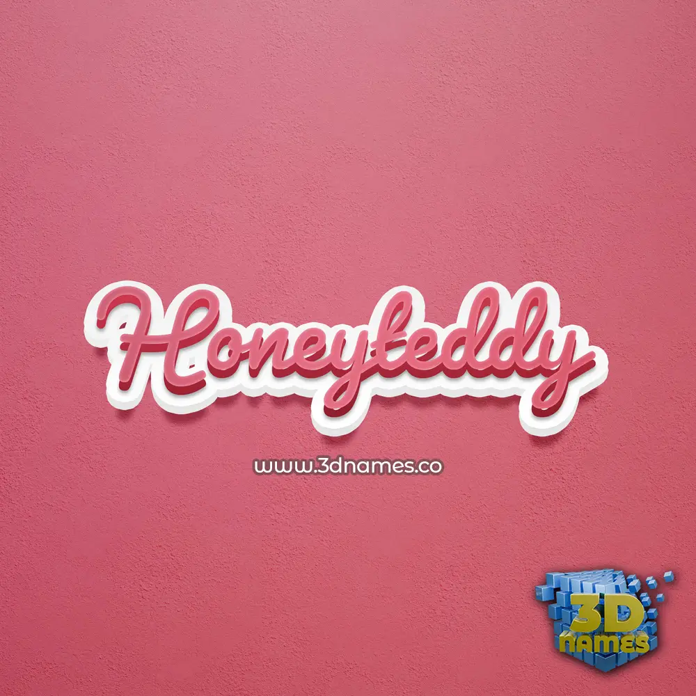 honeyteddy in Red Scribble style - 3D name wallpaper
