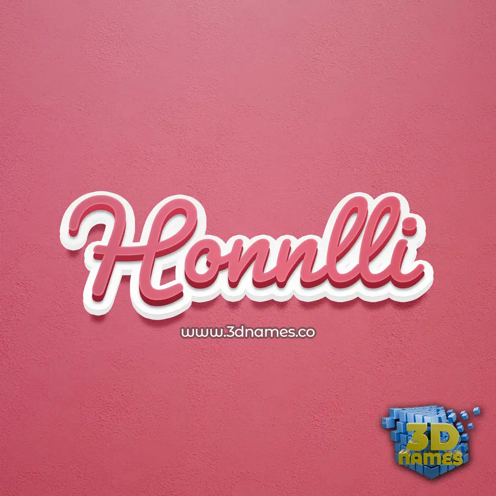 honnlli in Red Scribble style - 3D name wallpaper