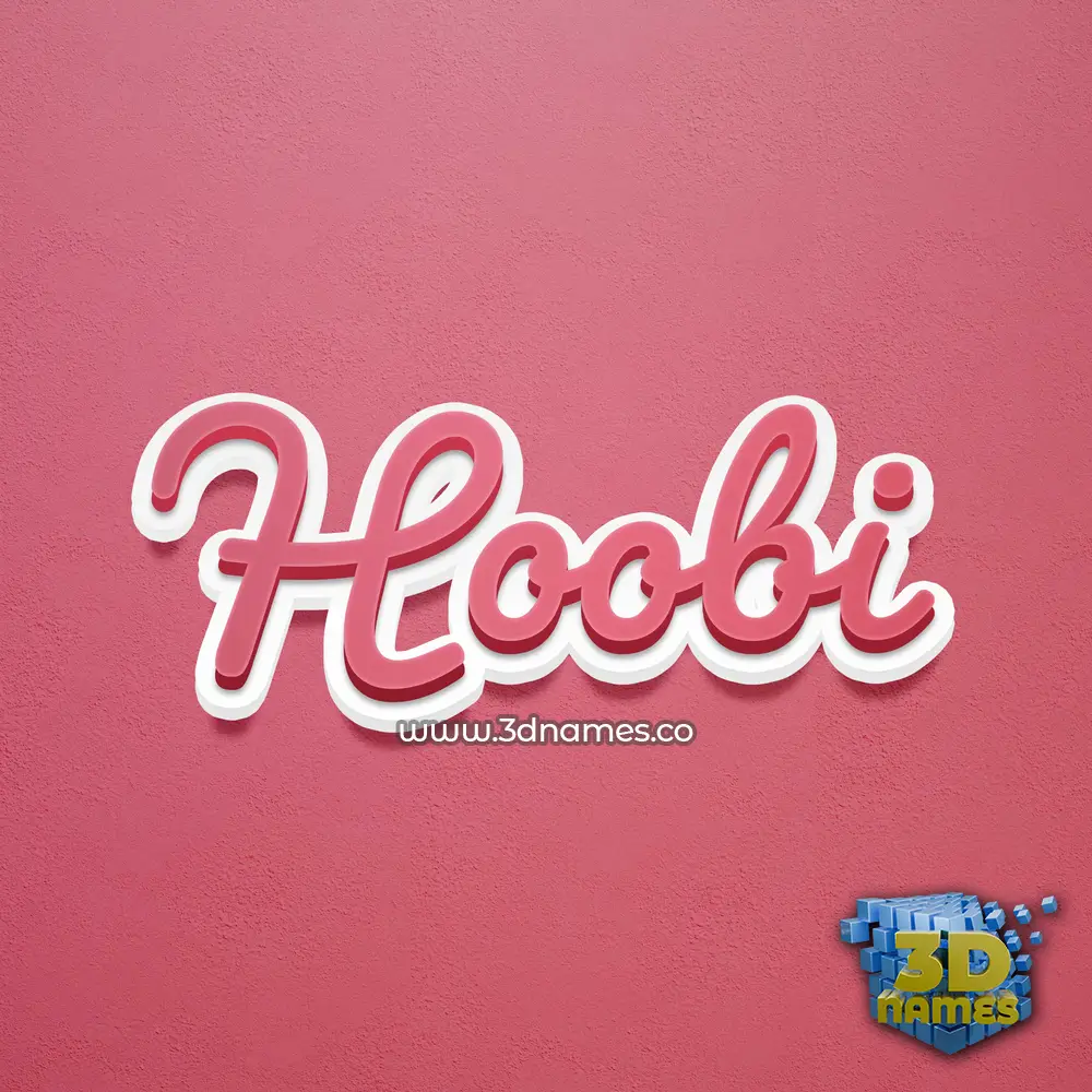 hoobi in Red Scribble style - 3D name wallpaper