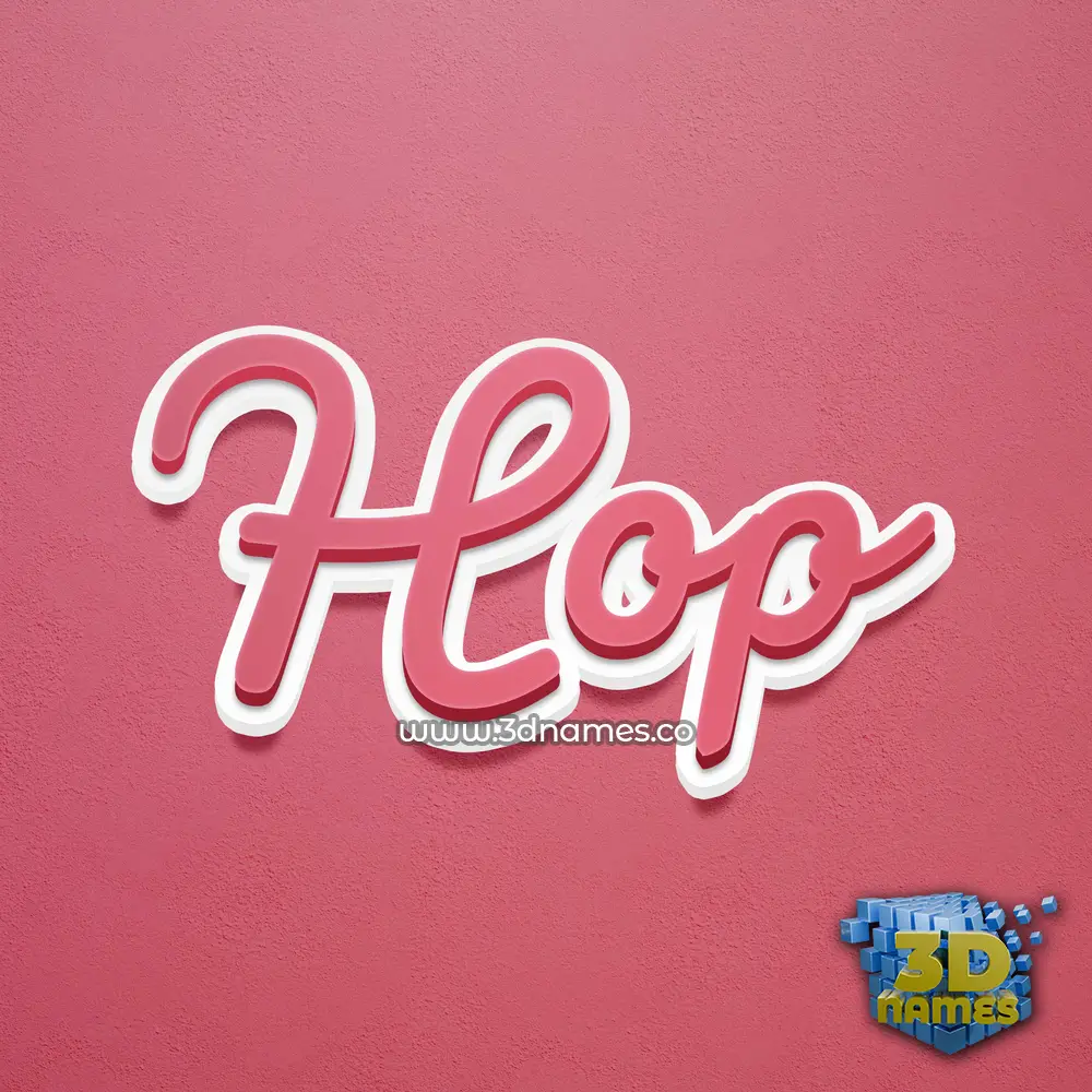 hop in Red Scribble style - 3D name wallpaper