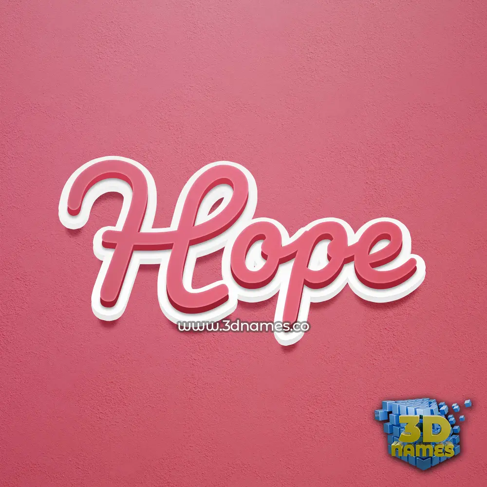 hope in Red Scribble style - 3D name wallpaper