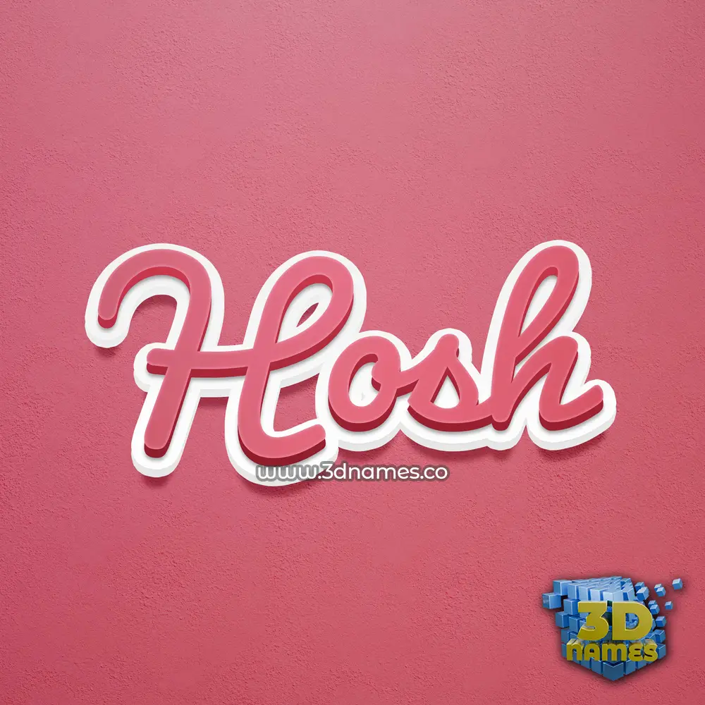hosh in Red Scribble style - 3D name wallpaper