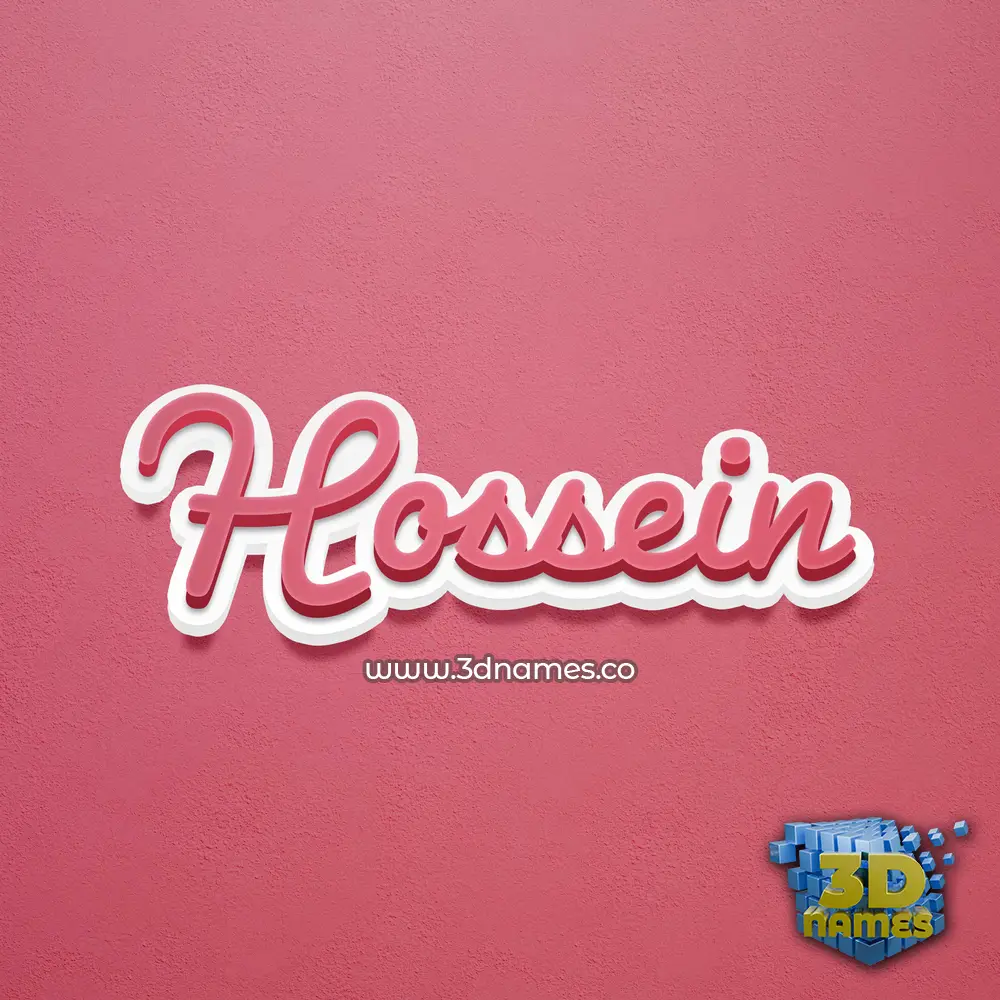 hossein in Red Scribble style - 3D name wallpaper