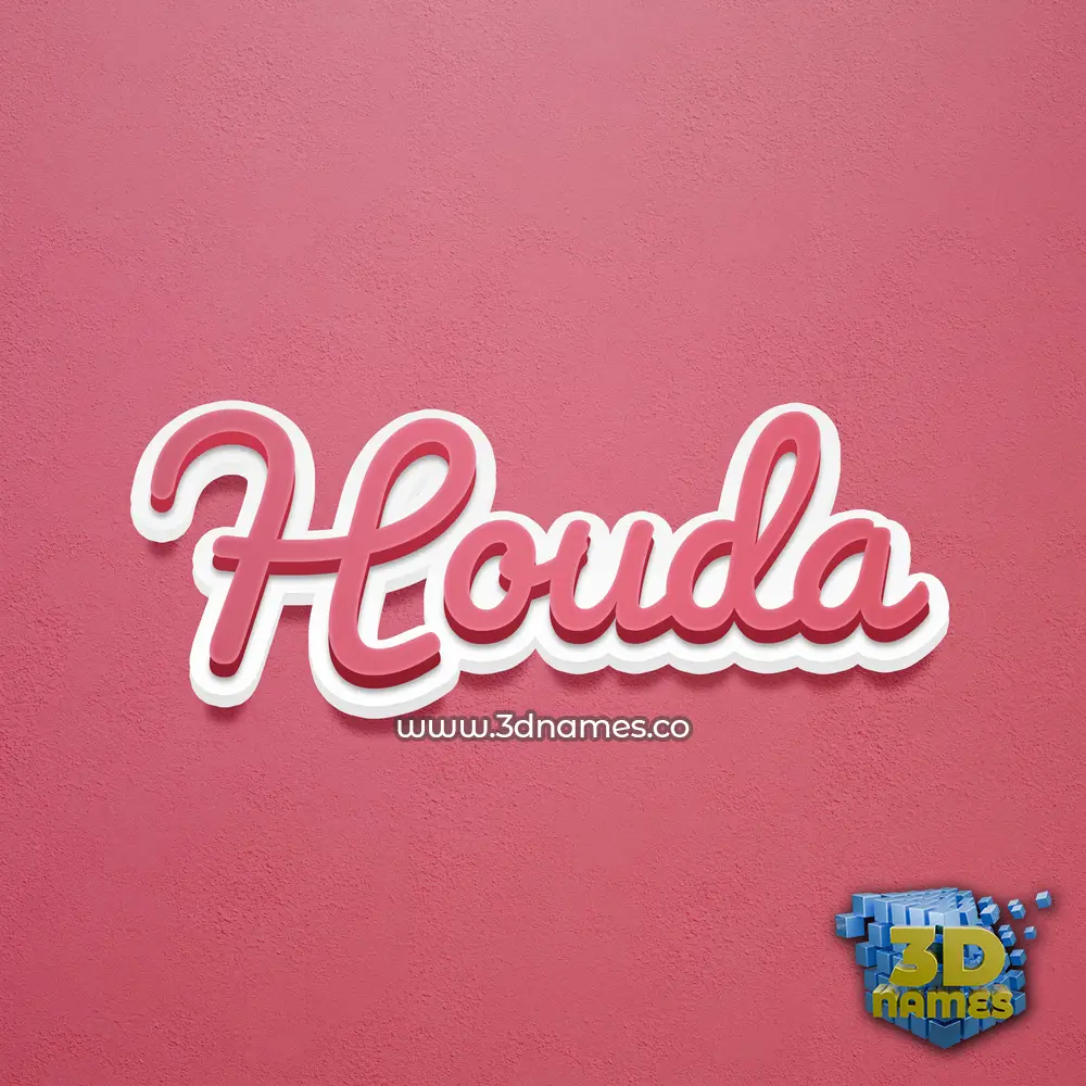 houda in Red Scribble style - 3D name wallpaper houda in Red Scribble style - 3D name wallpaper