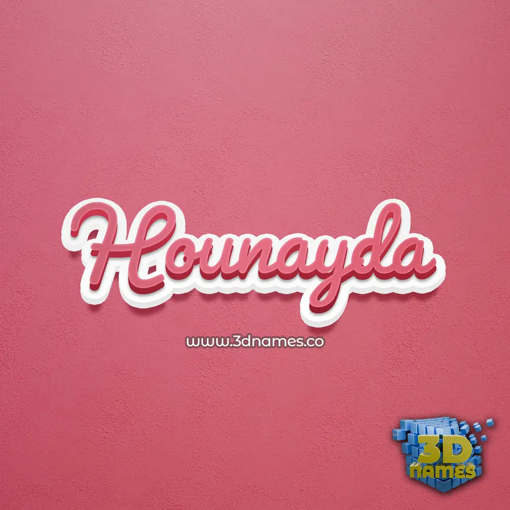 hounayda in Red Scribble style - 3D name wallpaper