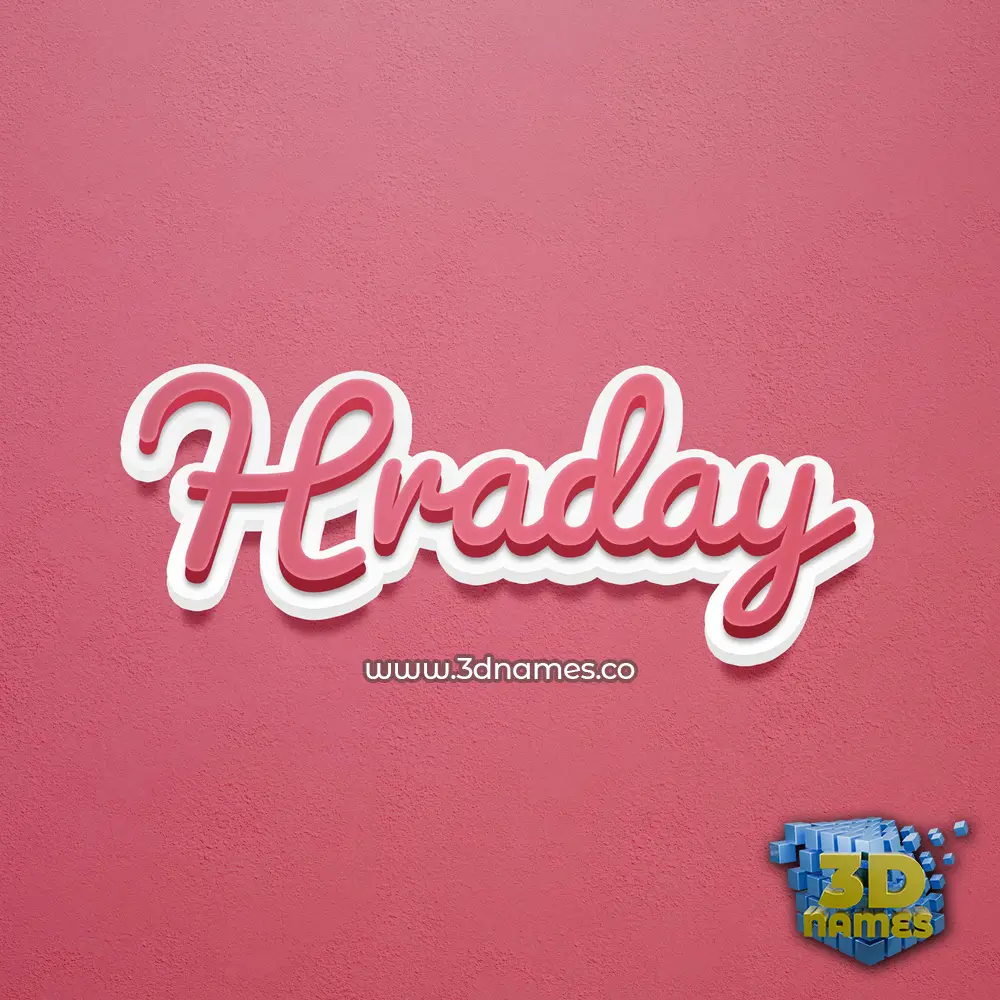 hraday in Red Scribble style - 3D name wallpaper hraday in Red Scribble style - 3D name wallpaper
