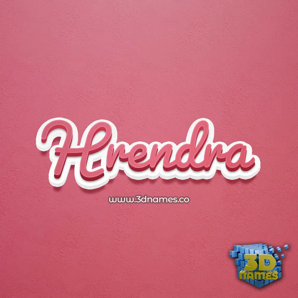 hrendra in Red Scribble style - 3D name wallpaper