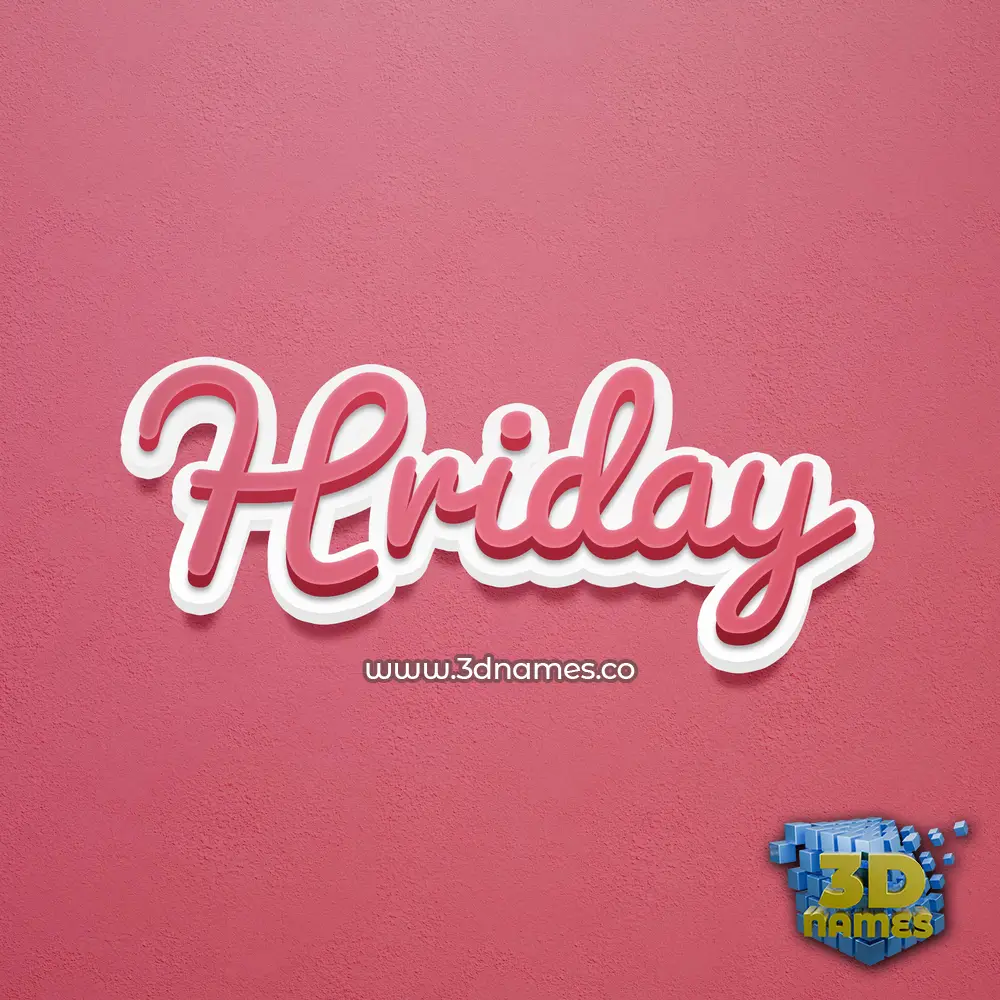 hriday in Red Scribble style - 3D name wallpaper