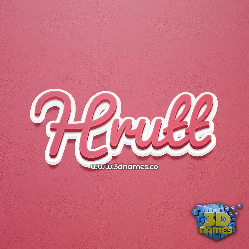 hrutt in Red Scribble style - 3D name wallpaper