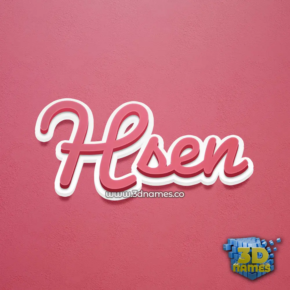 hsen in Red Scribble style - 3D name wallpaper