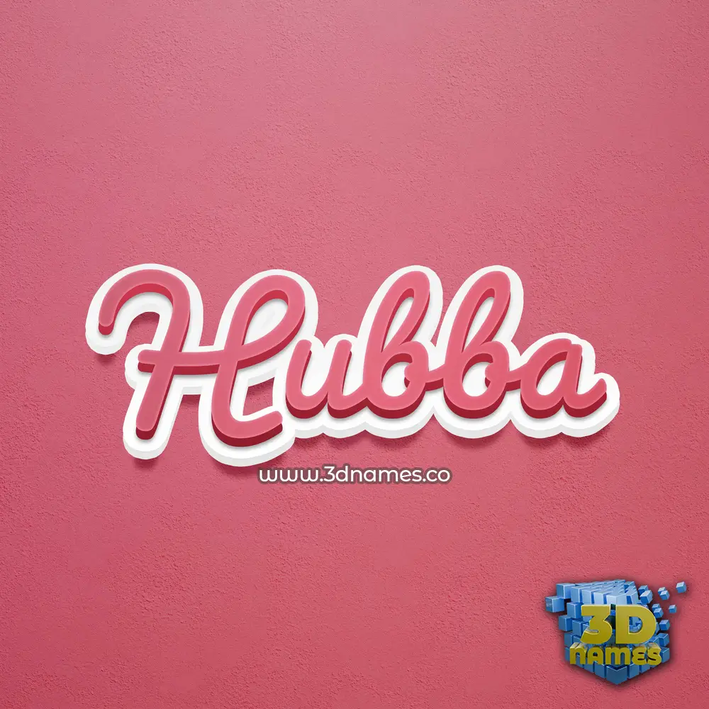 hubba in Red Scribble style - 3D name wallpaper