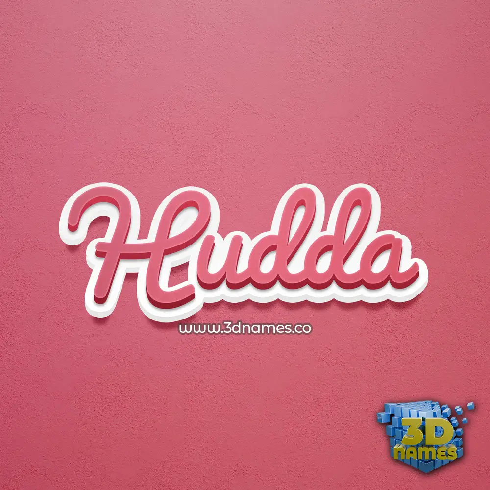 hudda in Red Scribble style - 3D name wallpaper