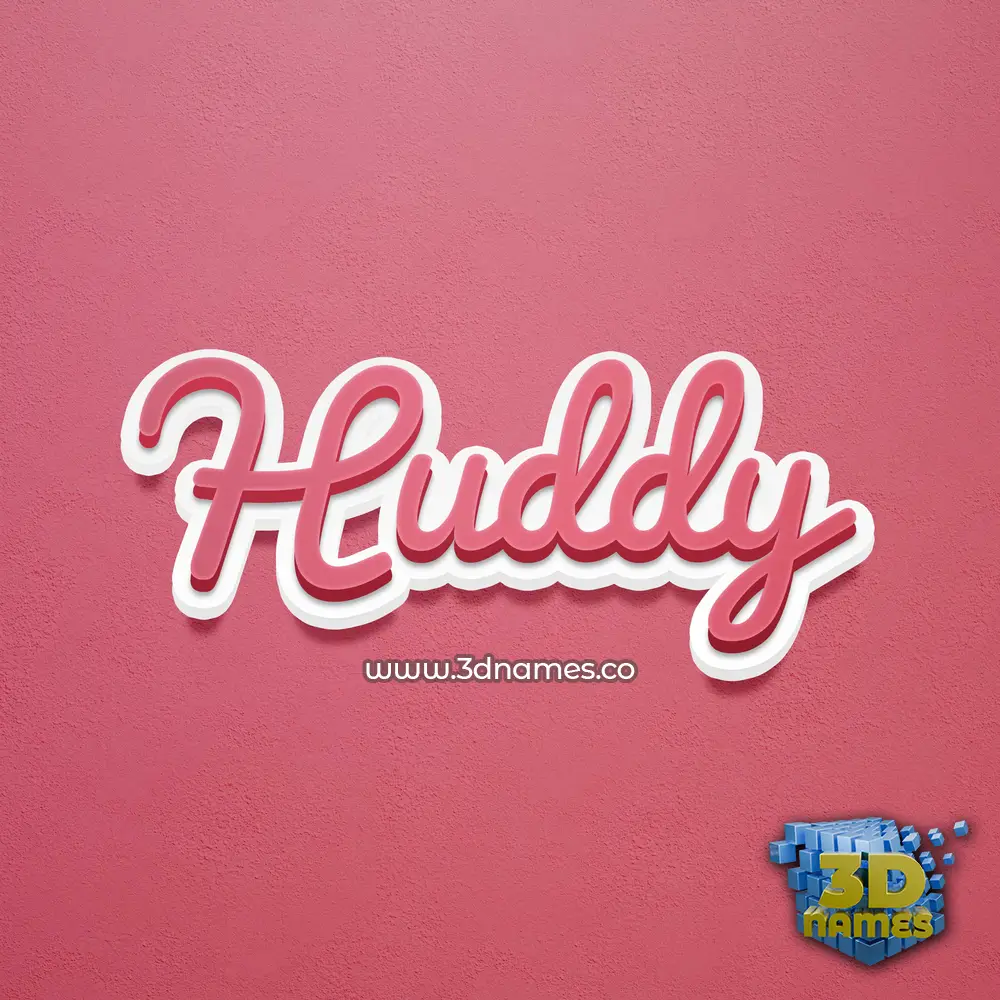 huddy in Red Scribble style - 3D name wallpaper