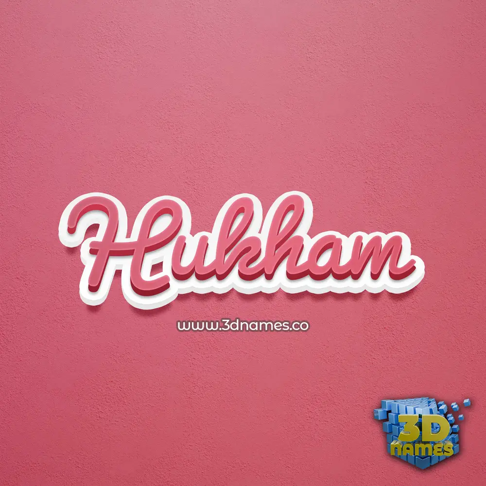 hukham in Red Scribble style - 3D name wallpaper