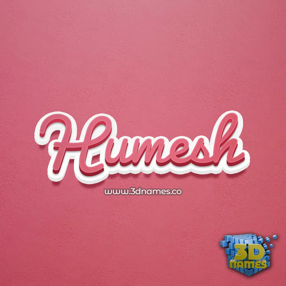 humesh in Red Scribble style - 3D name wallpaper