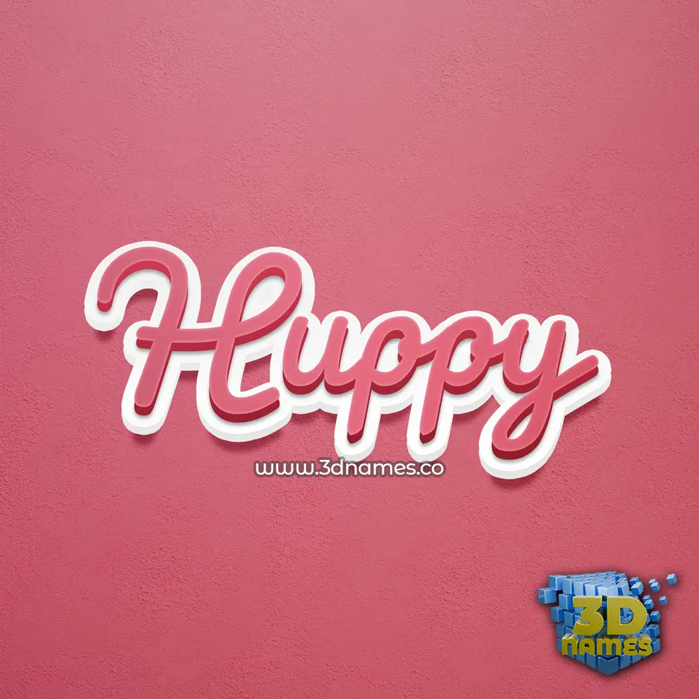 huppy in Red Scribble style - 3D name wallpaper