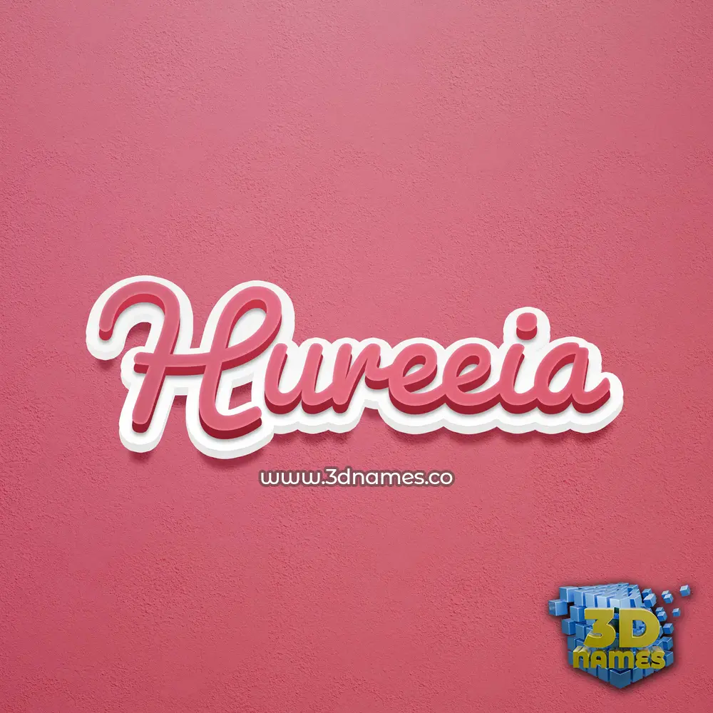 hureeia in Red Scribble style - 3D name wallpaper
