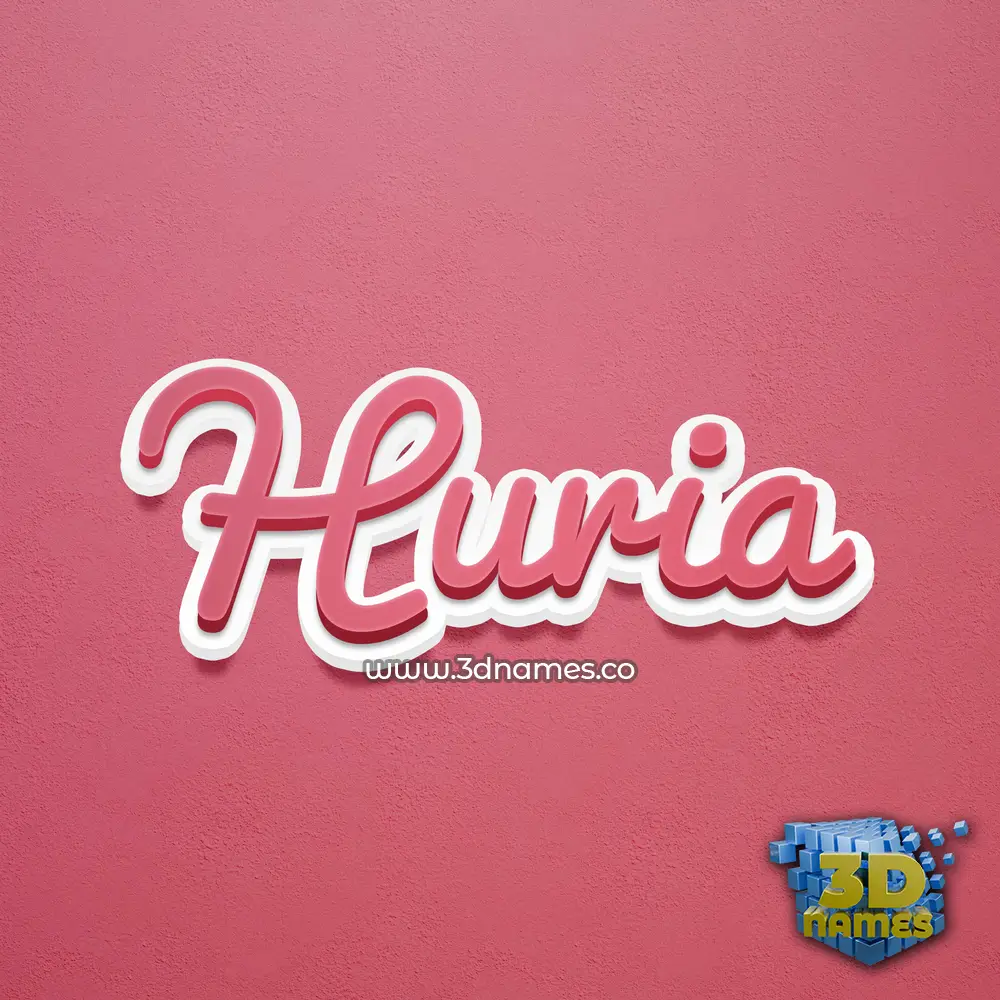 huria in Red Scribble style - 3D name wallpaper