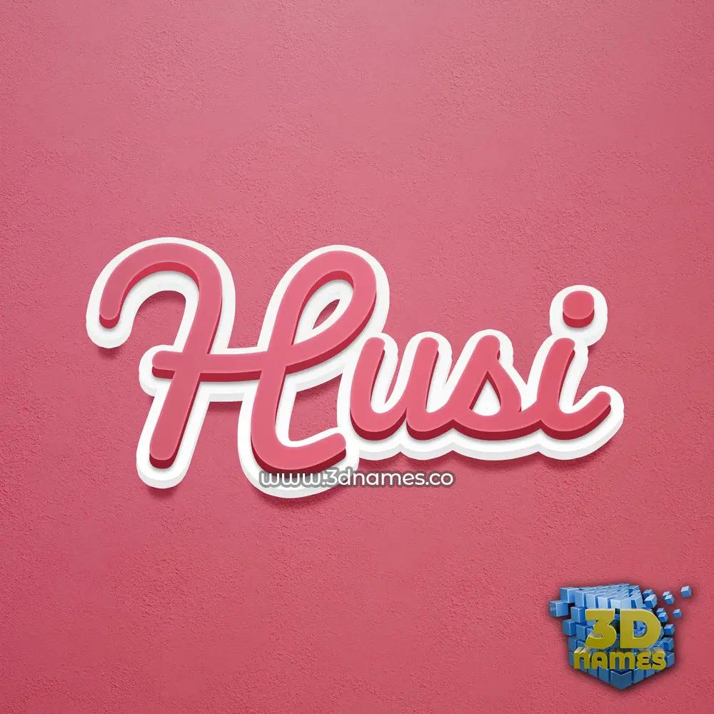 husi in Red Scribble style - 3D name wallpaper