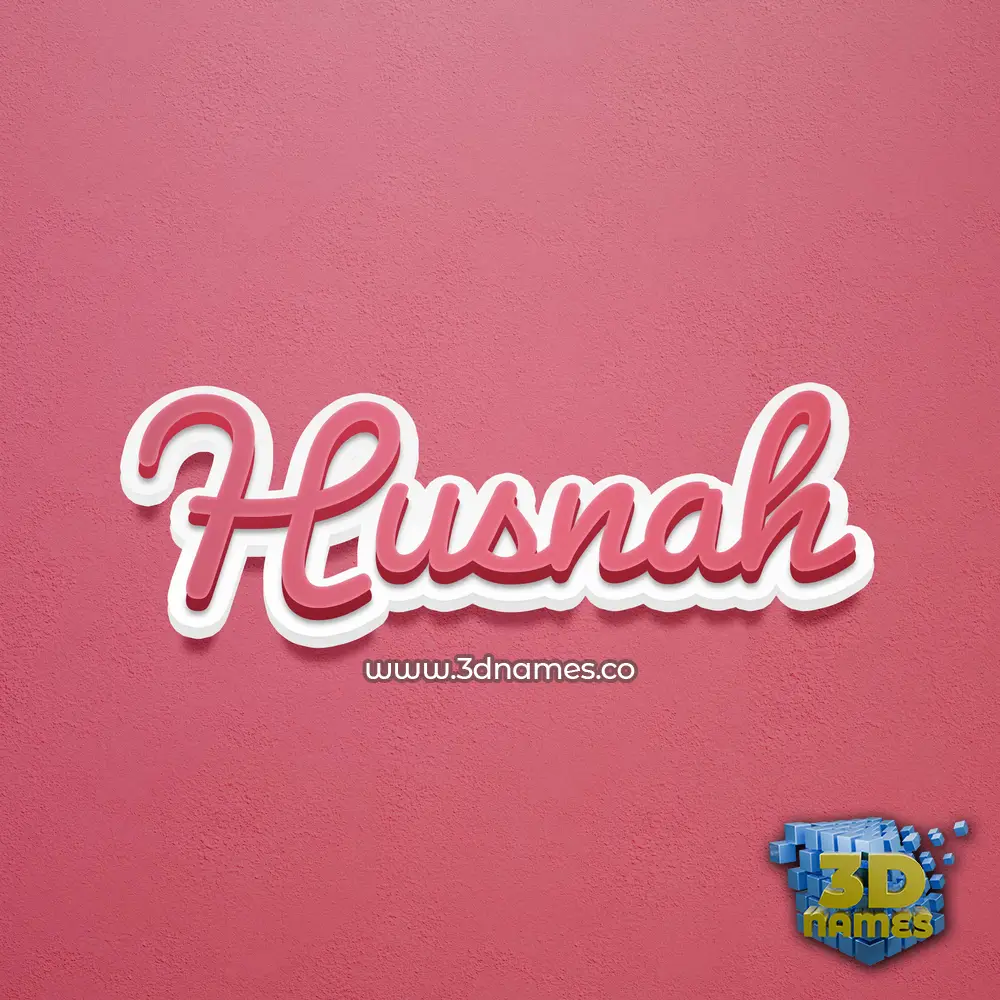 husnah in Red Scribble style - 3D name wallpaper