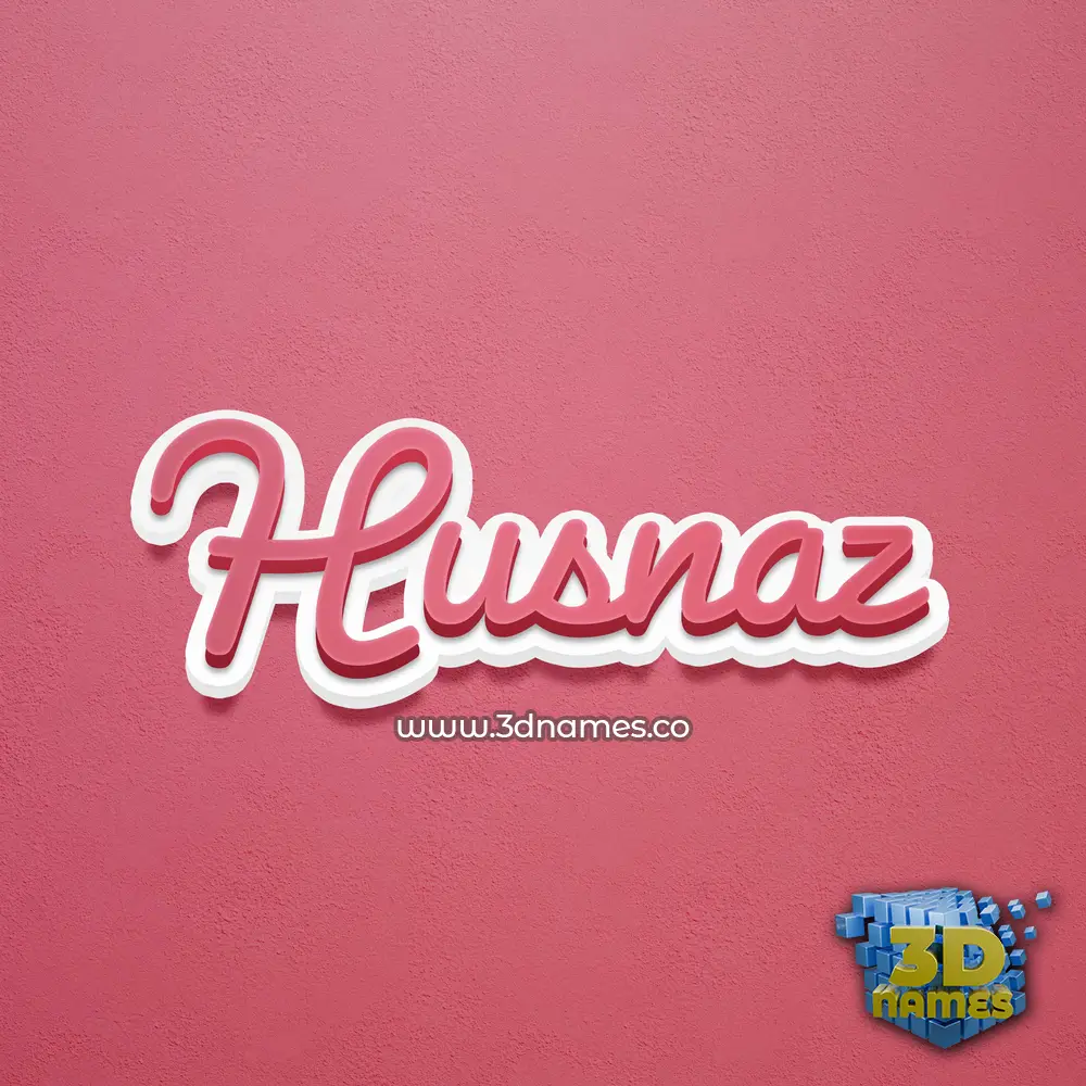 husnaz in Red Scribble style - 3D name wallpaper
