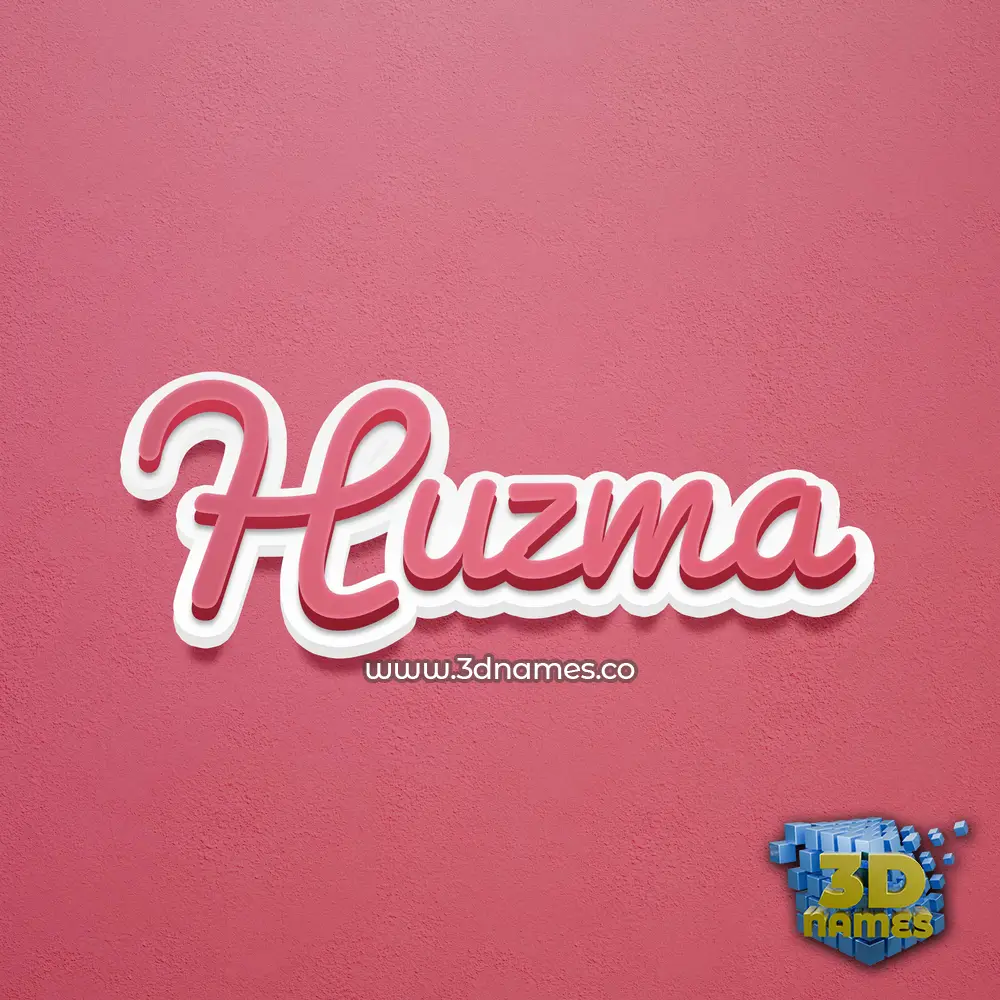 huzma in Red Scribble style - 3D name wallpaper