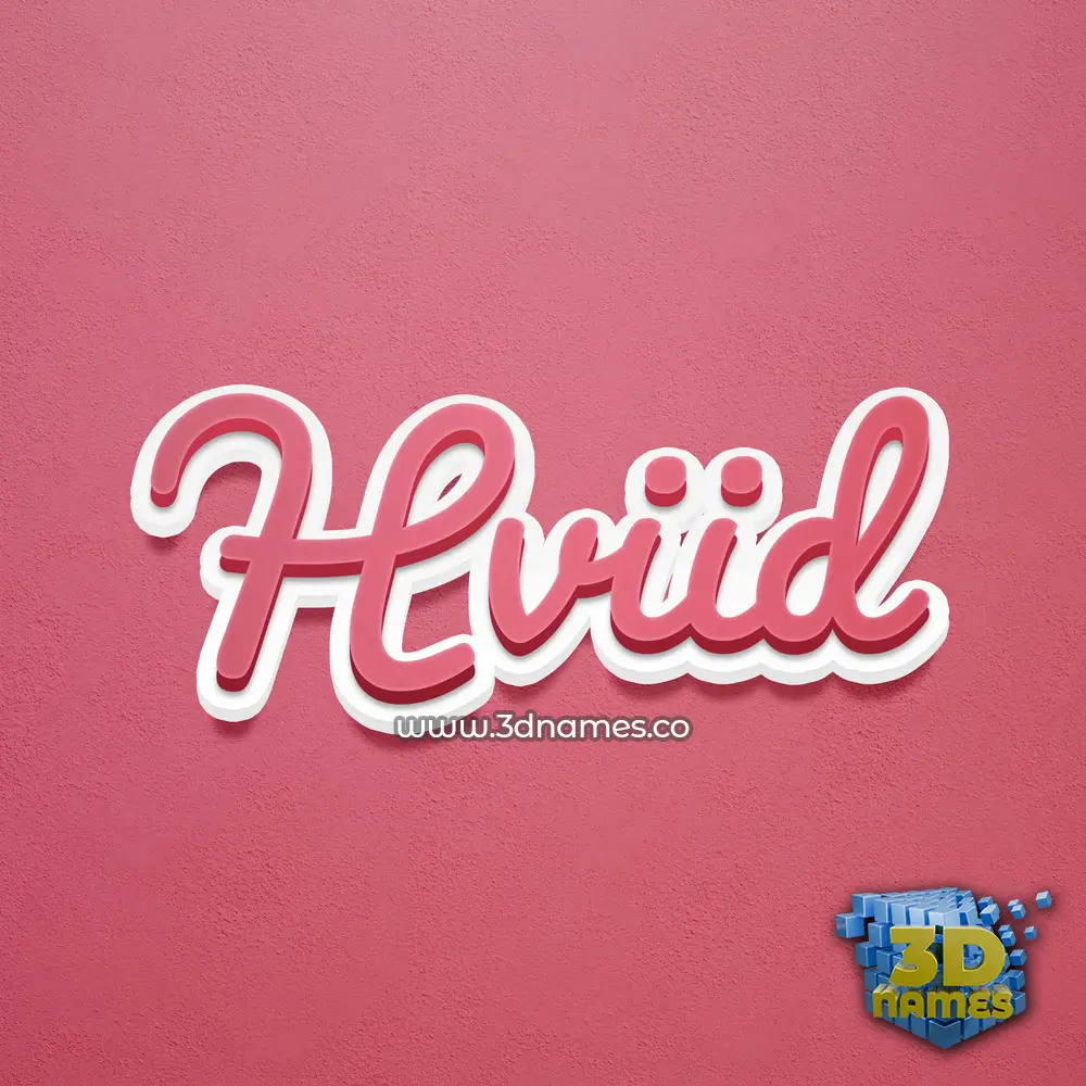 hviid in Red Scribble style - 3D name wallpaper