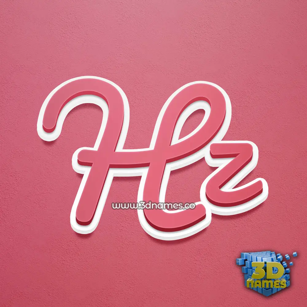 hz in Red Scribble style - 3D name wallpaper