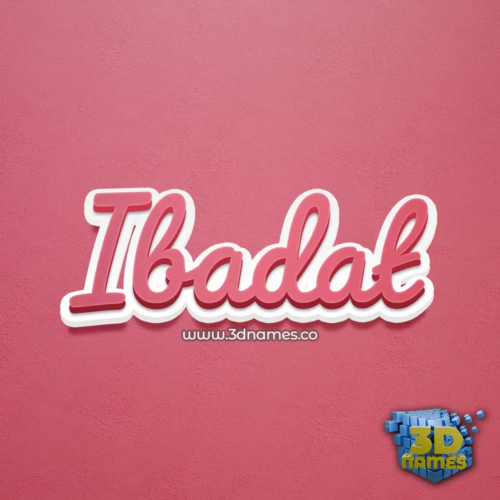 ibadat in Red Scribble style - 3D name wallpaper