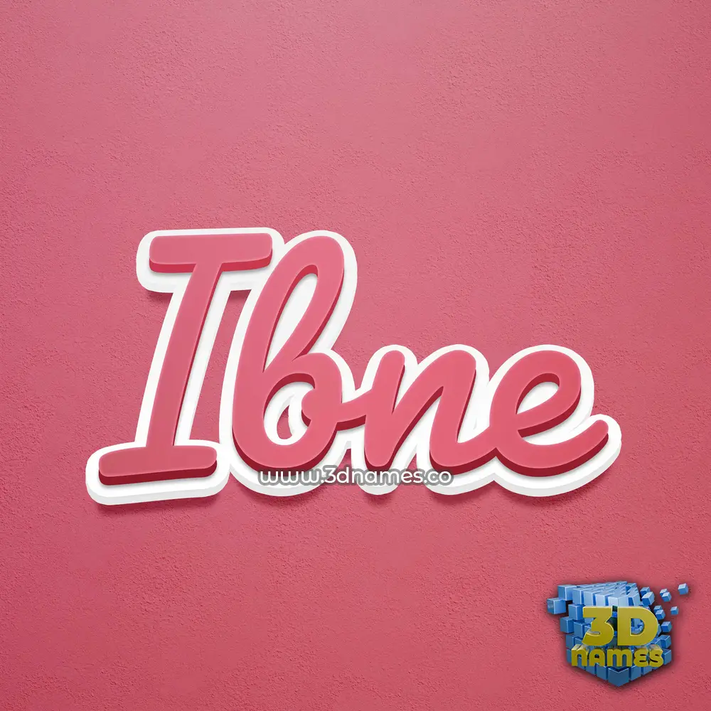 ibne in Red Scribble style - 3D name wallpaper