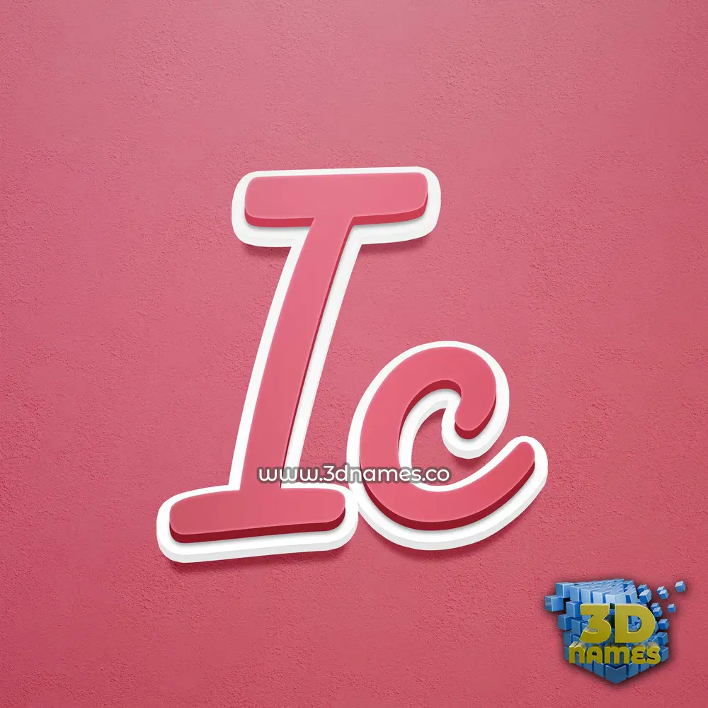 ic in Red Scribble style - 3D name wallpaper ic in Red Scribble style - 3D name wallpaper