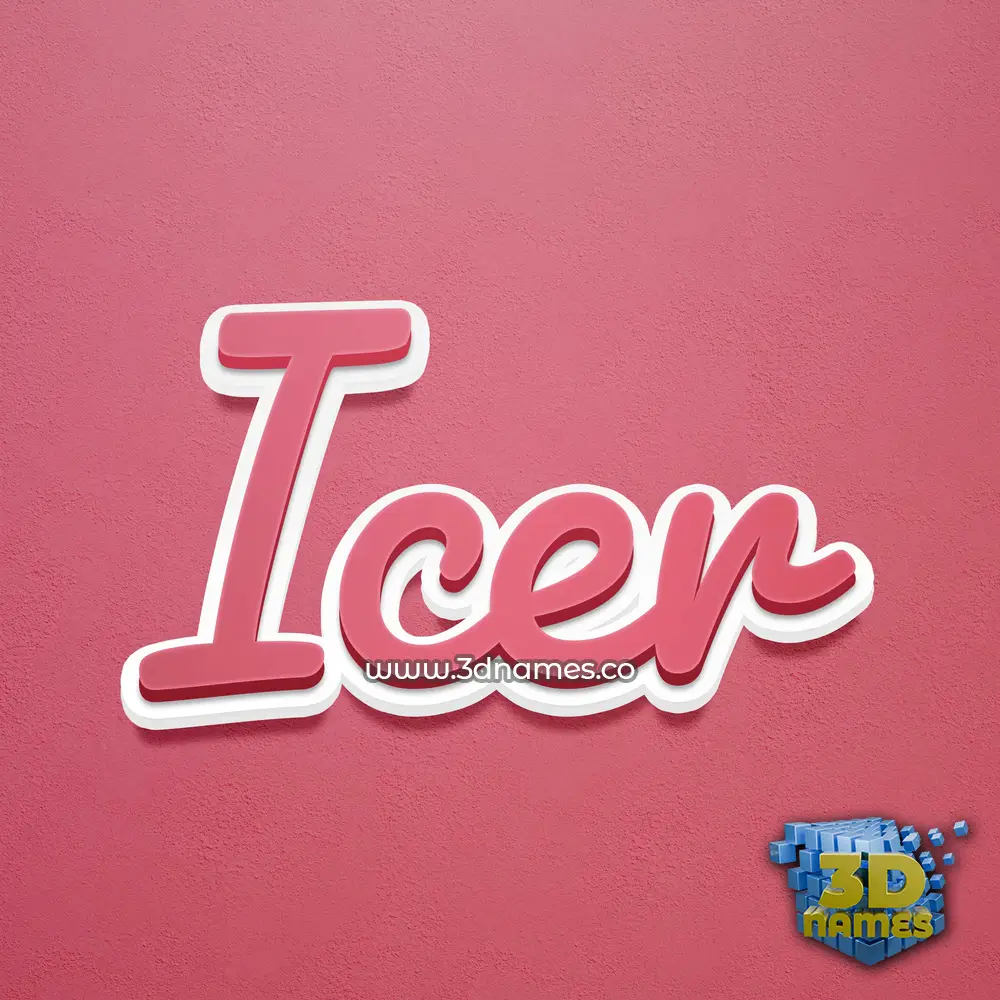 icer in Red Scribble style - 3D name wallpaper icer in Red Scribble style - 3D name wallpaper