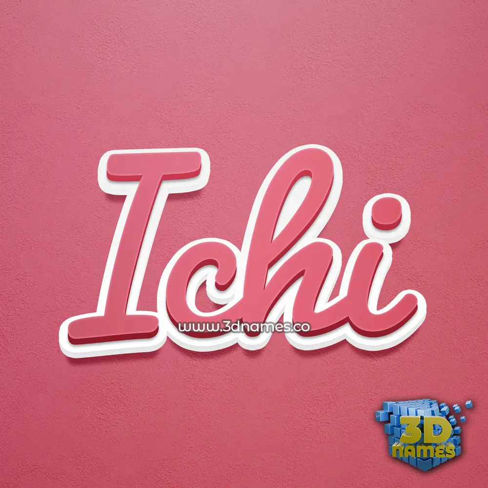 ichi in Red Scribble style - 3D name wallpaper