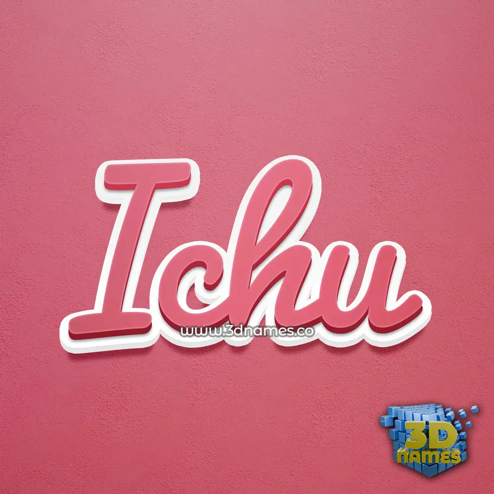 ichu in Red Scribble style - 3D name wallpaper