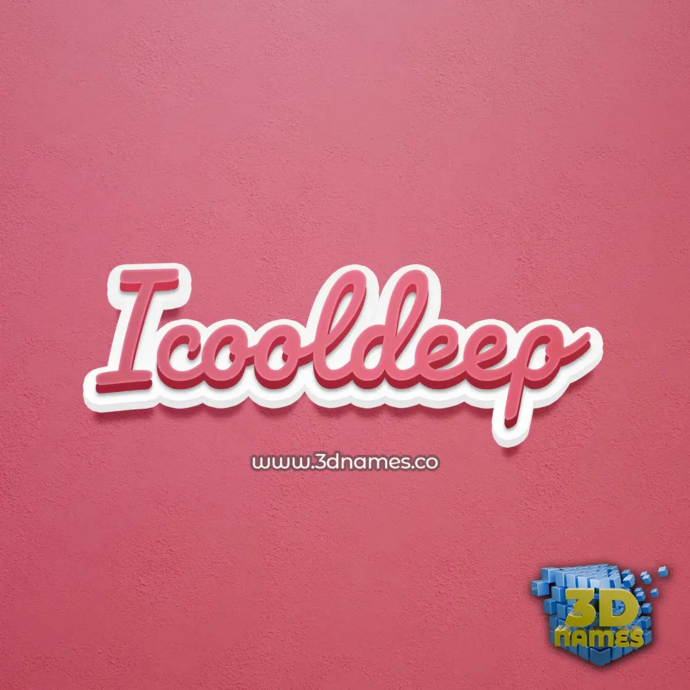 icooldeep in Red Scribble style - 3D name wallpaper