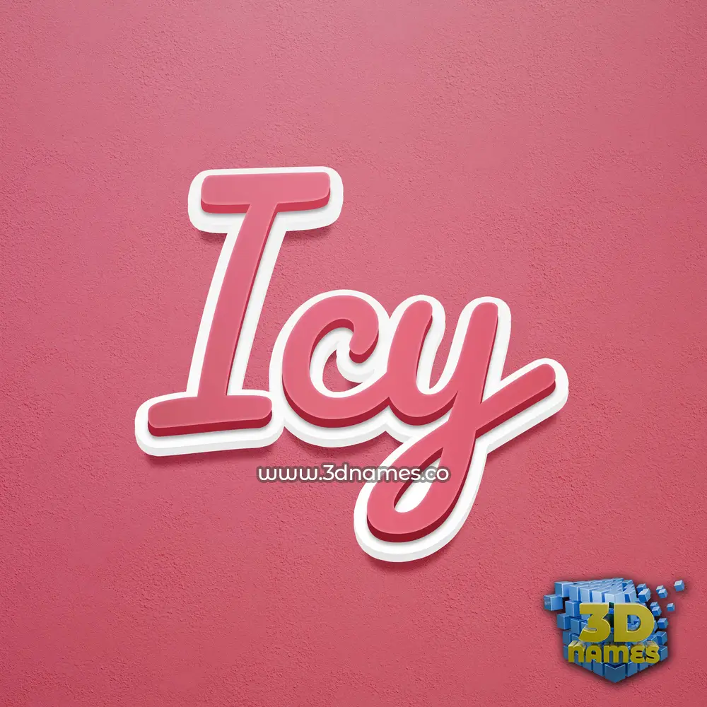 icy in Red Scribble style - 3D name wallpaper icy in Red Scribble style - 3D name wallpaper